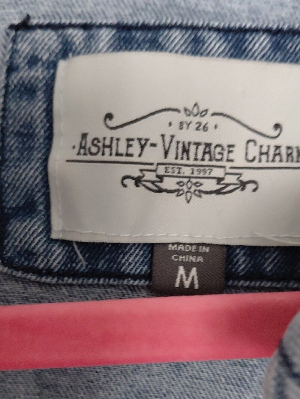 Ashley Vintage Charm Light Blue Denim Jacket with Ruffle Hem - Picture 3 of 5